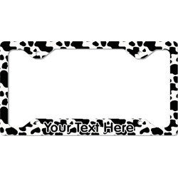 Cowprint Cowgirl License Plate Frame - Style C (Personalized)