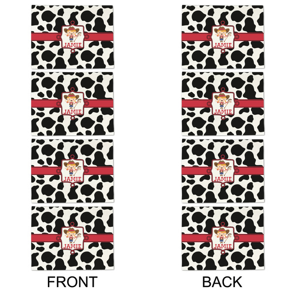 Cowprint Cowgirl Linen Placemat - APPROVAL Set of 4 (double sided)