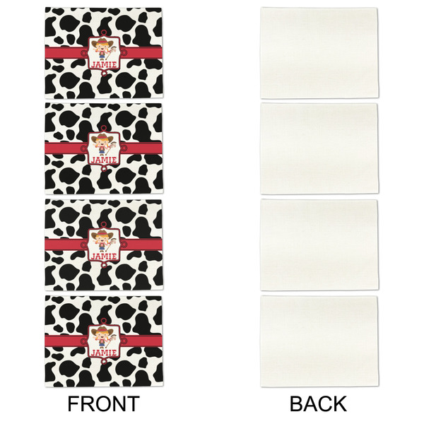 Cowprint Cowgirl Linen Placemat - APPROVAL Set of 4 (single sided)
