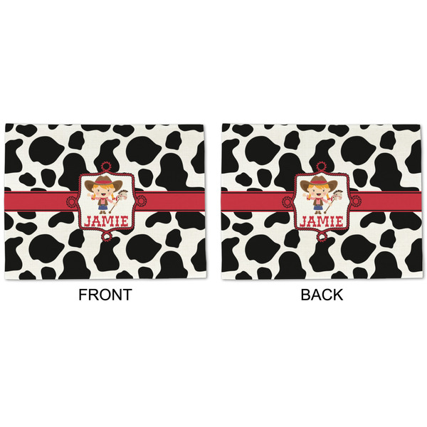 Cowprint Cowgirl Linen Placemat - APPROVAL (double sided)