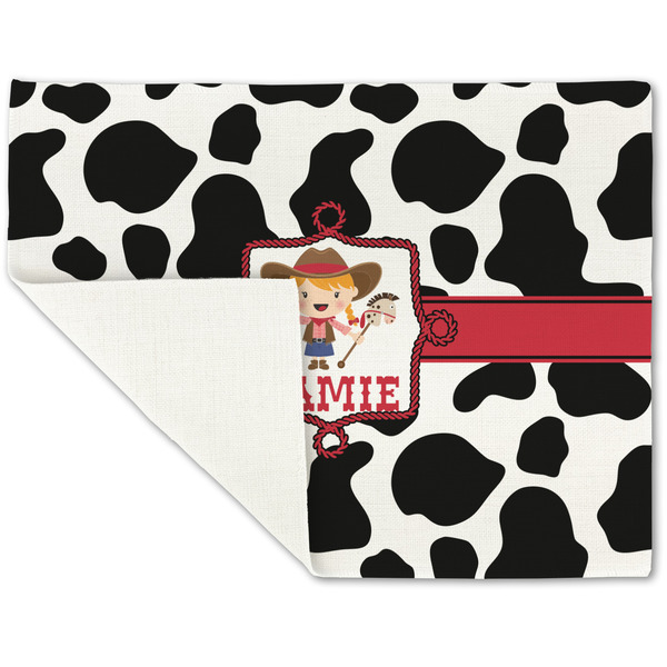 Cowprint Cowgirl Linen Placemat - Folded Corner (single side)