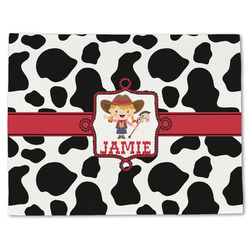 Cowprint Cowgirl Single-Sided Linen Placemat - Single w/ Name or Text
