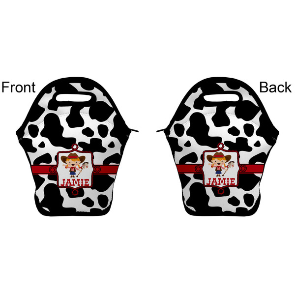 Cowprint Cowgirl Lunch Bag - Front and Back