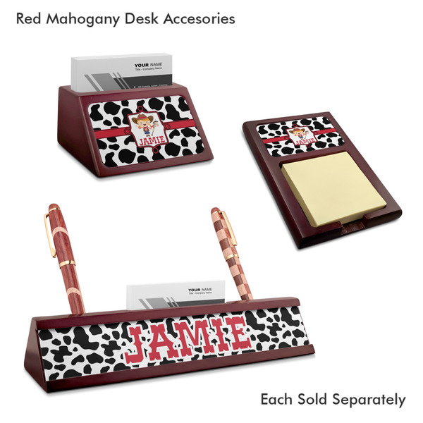 Cowprint Cowgirl Mahogany Desk Accessories