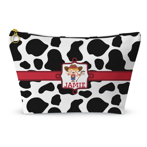 Custom Cowprint Cowgirl Makeup Bag - Small - 8.5"x4.5" (Personalized)