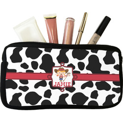 Cowprint Cowgirl Makeup / Cosmetic Bag (Personalized)