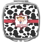 Cowprint Cowgirl Compact Makeup Mirror (Personalized)