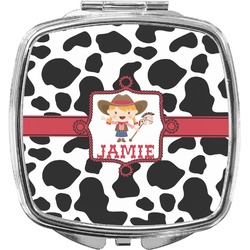 Cowprint Cowgirl Compact Makeup Mirror (Personalized)