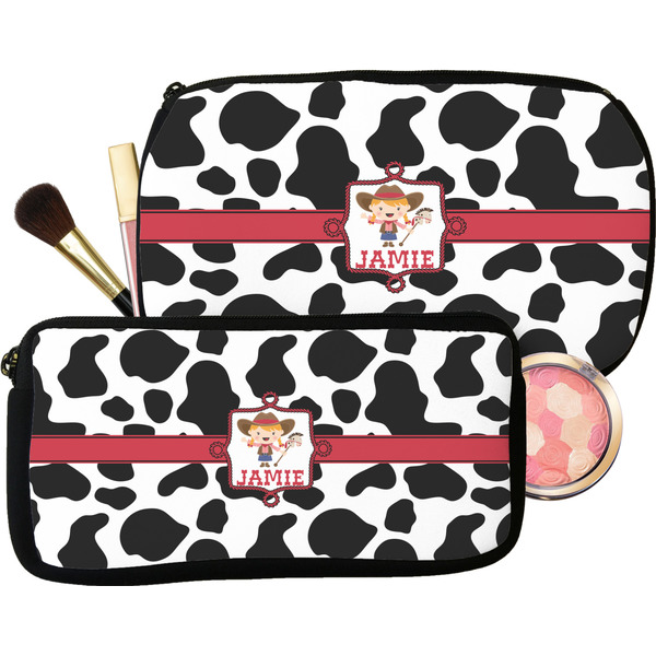 Cowprint Cowgirl Makeup / Cosmetic Bags (Select Size)