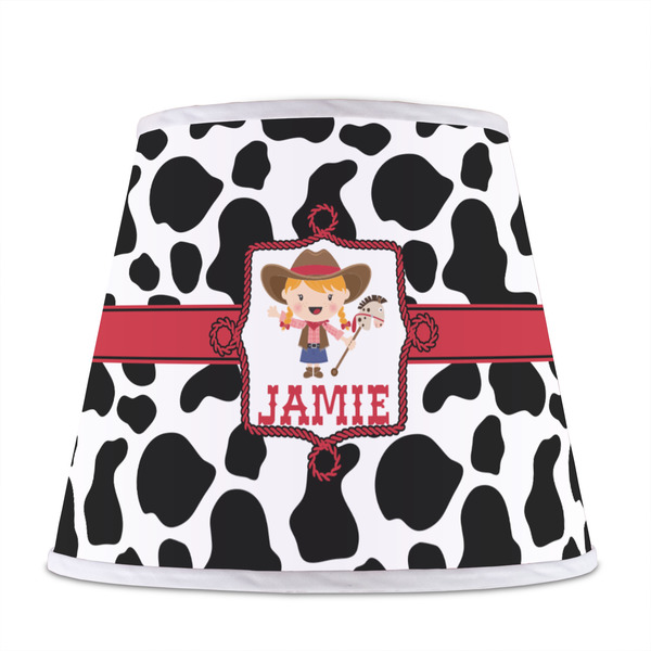 Cowprint Cowgirl Poly Film Empire Lampshade - Front View