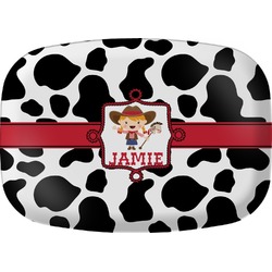 Cowprint Cowgirl Melamine Platter (Personalized)