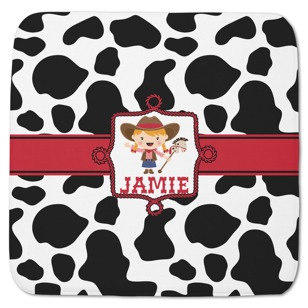 Custom Cowprint Cowgirl Memory Foam Bath Mat - 48"x48" (Personalized)