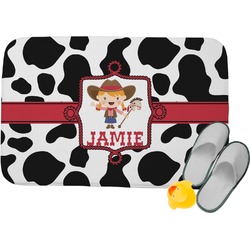 Cowprint Cowgirl Memory Foam Bath Mat (Personalized)