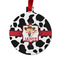 Cowprint Cowgirl Metal Ball Ornament - Front