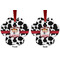 Cowprint Cowgirl Metal Paw Ornament - Front and Back