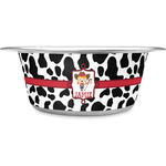 Cowprint Cowgirl Stainless Steel Dog Bowl - Medium (Personalized)
