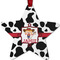 Cowprint Cowgirl Metal Star Ornament - Front