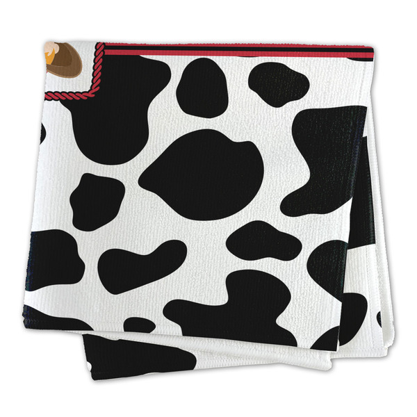 Cowprint Cowgirl Microfiber Dish Rag - FOLDED (square)