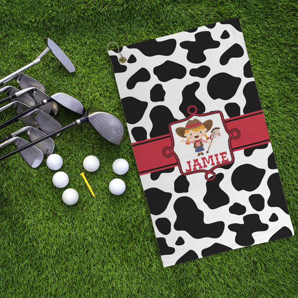 Cowprint Cowgirl Microfiber Golf Towels - LIFESTYLE