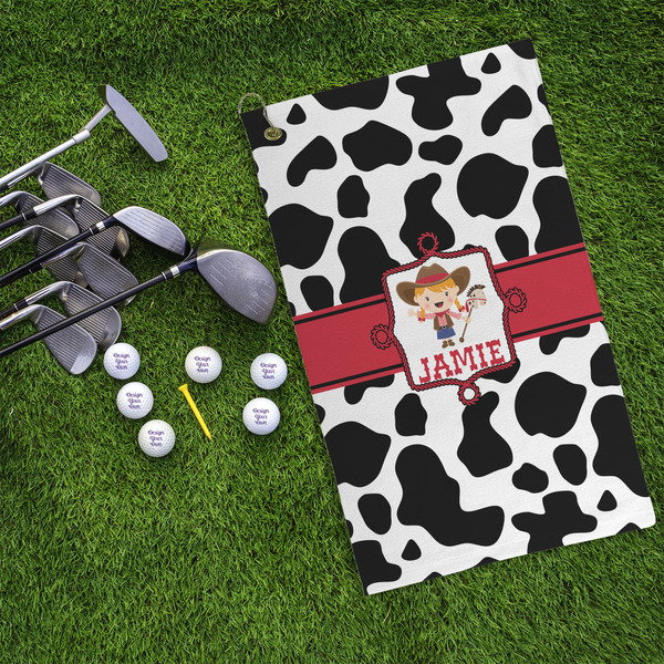 Cowprint Cowgirl Microfiber Golf Towels - LIFESTYLE