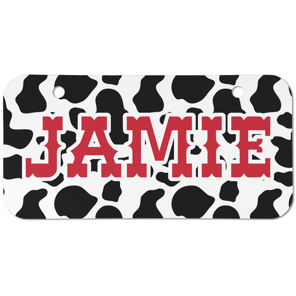 Custom Cowprint Cowgirl Mini/Bicycle License Plate (2 Holes) (Personalized)