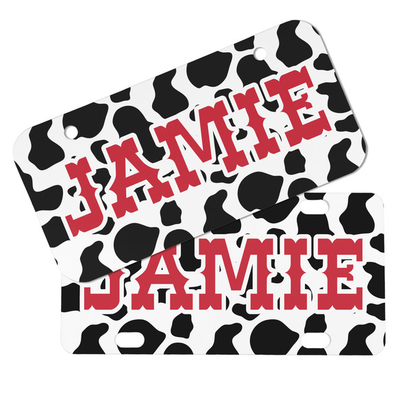 Cowprint Cowgirl Mini License Plates - MAIN (4 and 2 Holes)