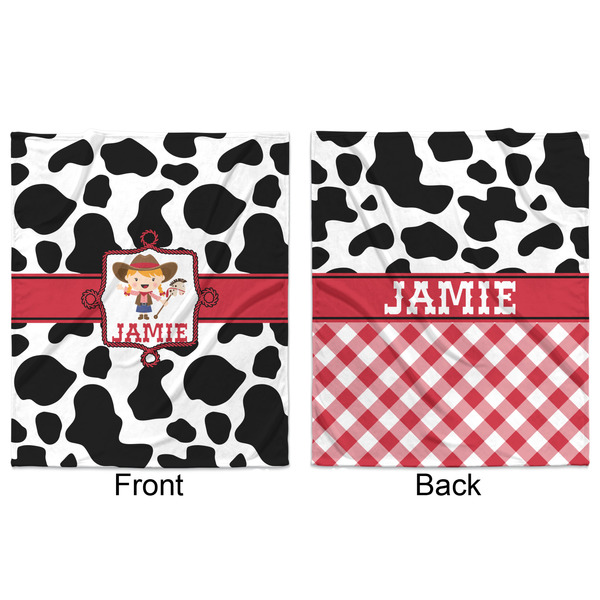 Cowprint Cowgirl Minky Blanket - 50"x60" - Double Sided - Front & Back