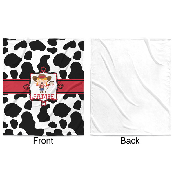 Cowprint Cowgirl Minky Blanket - 50"x60" - Single Sided - Front & Back