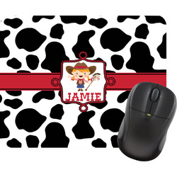 Cowprint Cowgirl Rectangular Mouse Pad (Personalized)