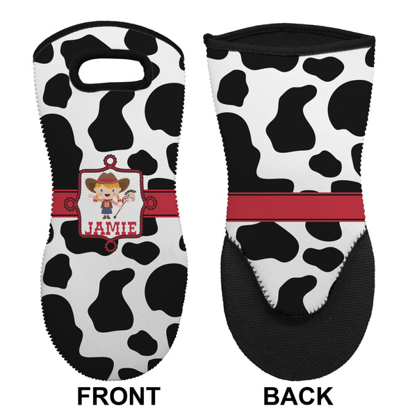 Cowprint Cowgirl Neoprene Oven Mitt (Front & Back)