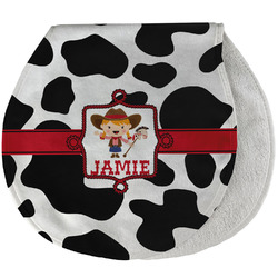 Cowprint Cowgirl Burp Pad - Velour w/ Name or Text