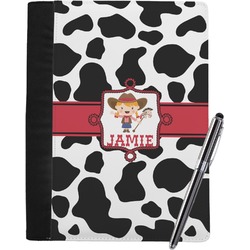 Cowprint Cowgirl Notebook Padfolio - Large w/ Name or Text