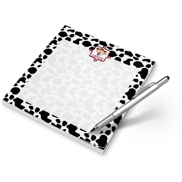Custom Cowprint Cowgirl Notepad (Personalized)