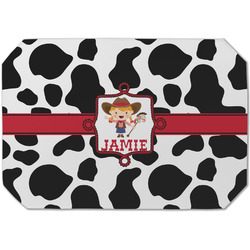 Cowprint Cowgirl Dining Table Mat - Octagon (Single-Sided) w/ Name or Text
