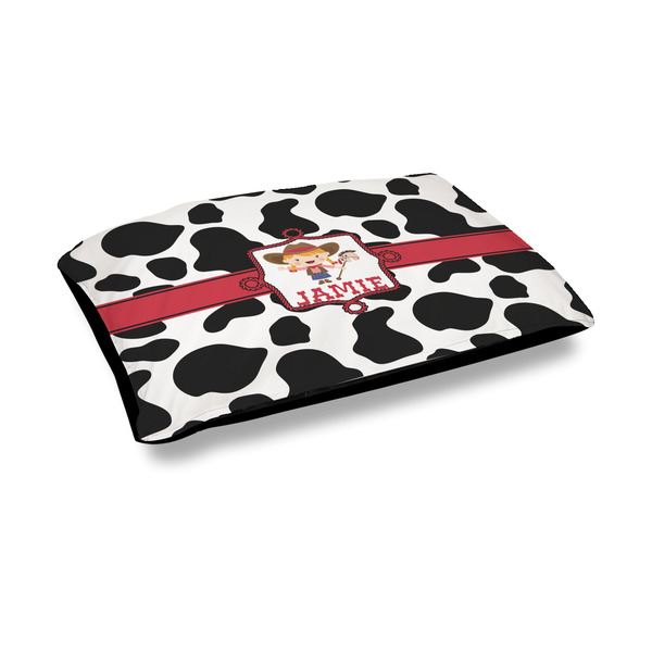 Custom Cowprint Cowgirl Outdoor Dog Bed - Medium (Personalized)