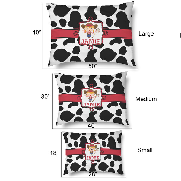 Cowprint Cowgirl Outdoor Dog Beds - SIZE CHART