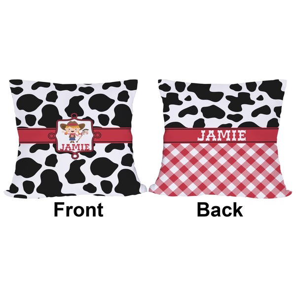 Cowprint Cowgirl Outdoor Pillow - 20x20