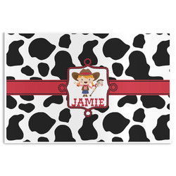 Cowprint Cowgirl Disposable Paper Placemats (Personalized)
