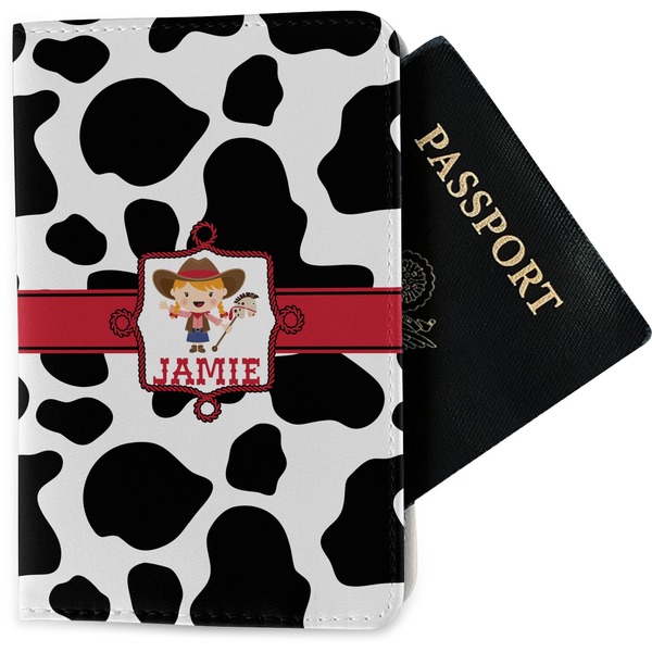 Custom Cowprint Cowgirl Passport Holder - Fabric (Personalized)