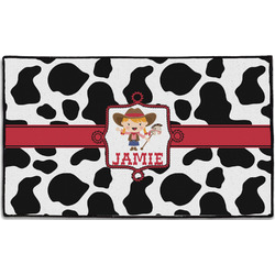 Cowprint Cowgirl Door Mat - 60"x36" (Personalized)