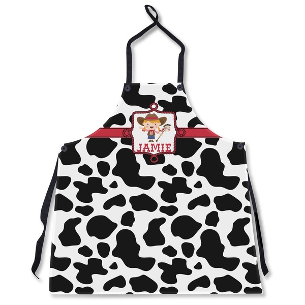 Custom Cowprint Cowgirl Apron Without Pockets w/ Name or Text