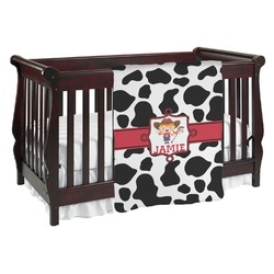 Cowprint Cowgirl Baby Blanket (Personalized)