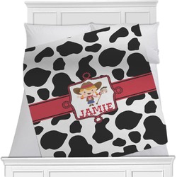 Cowprint Cowgirl Minky Blanket - Toddler / Throw - 60"x50" - Single Sided (Personalized)
