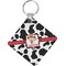 Cowprint Cowgirl Diamond Plastic Keychain w/ Name or Text