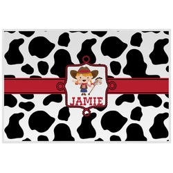 Cowprint Cowgirl Laminated Placemat w/ Name or Text