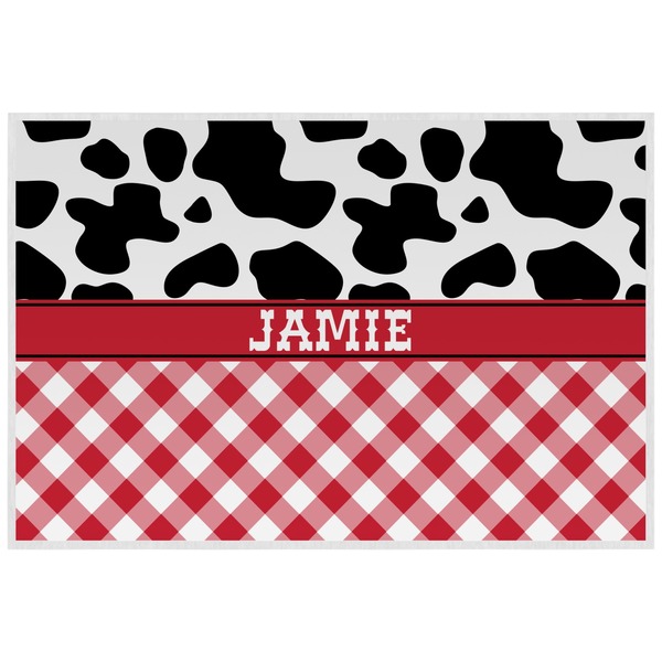 Cowprint Cowgirl Personalized Placemat (Back)
