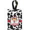 Cowprint Cowgirl Plastic Luggage Tag - Rectangular w/ Name or Text