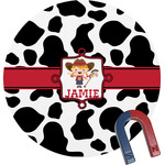 Cowprint Cowgirl Round Fridge Magnet (Personalized)