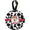 Cowprint Cowgirl Personalized Round Luggage Tag