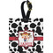 Cowprint Cowgirl Plastic Luggage Tag - Square w/ Name or Text